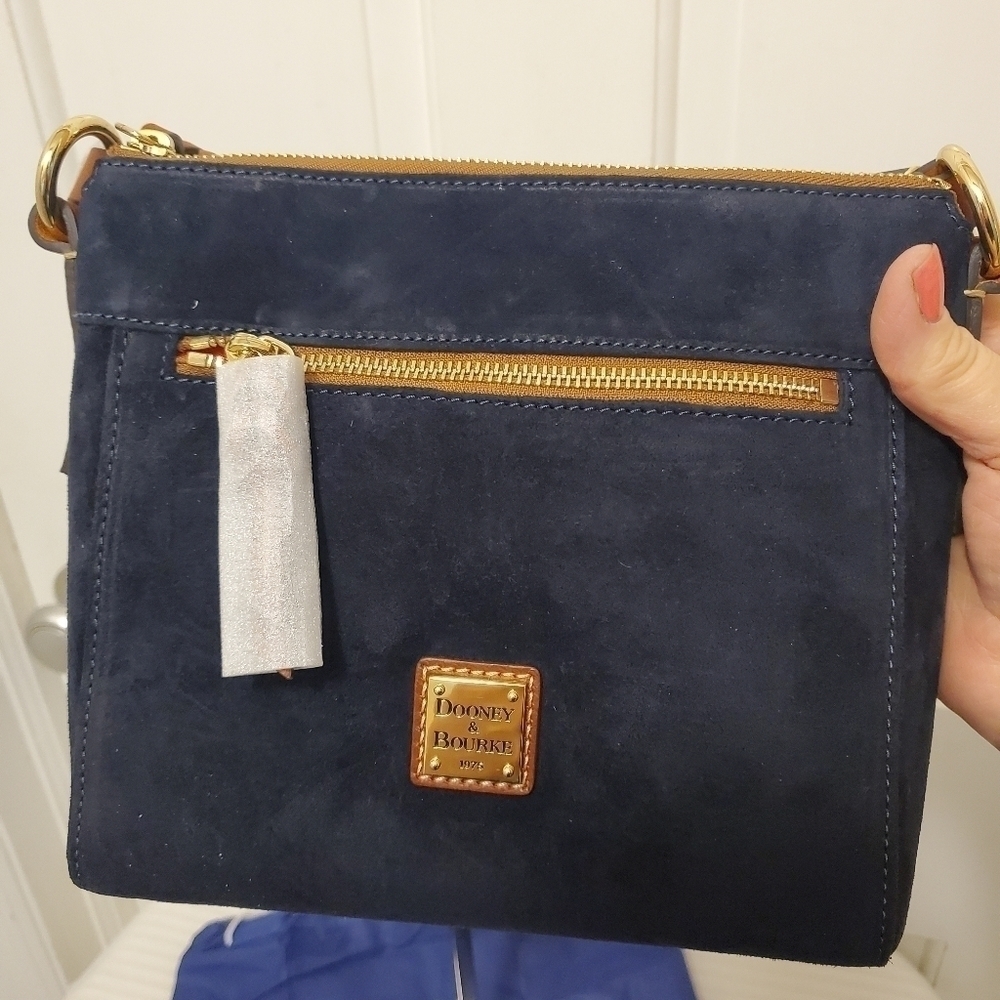 NWT Dooney & Bourke Navy Suede Allison Crossbody Retail $238, Classic, Casual - Picture 10 of 10
